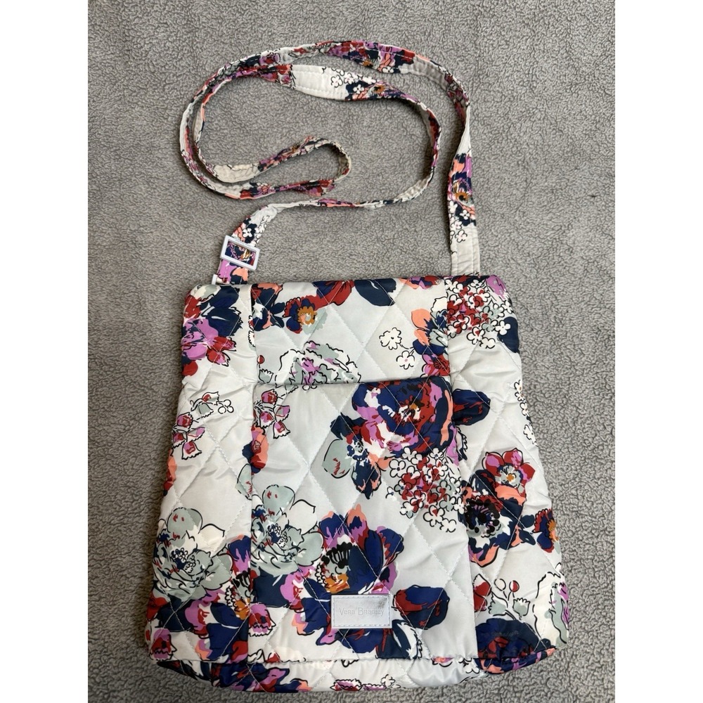 VERA BRADLEY Ultra Light Crossbody Purse White Exuberant Floral Bag